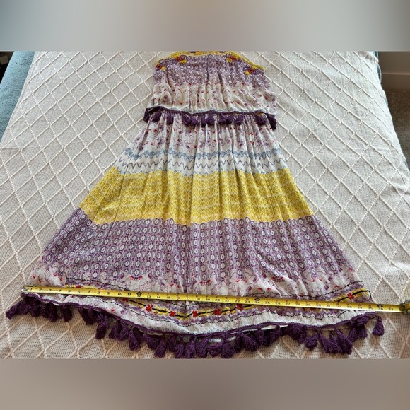 RAGA Women’s Tropic Bird Halter Dress. Purple, yellow. Size LARGE - Picture 7 of 9